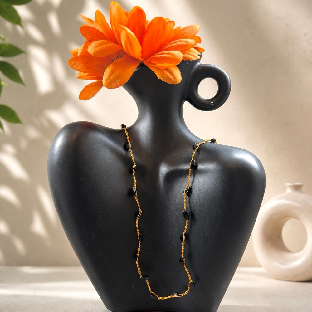 🪎 3/$30 Gold and Black Beaded Women's Necklace